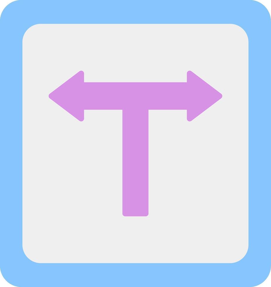 T Junction Flat Light Icon vector