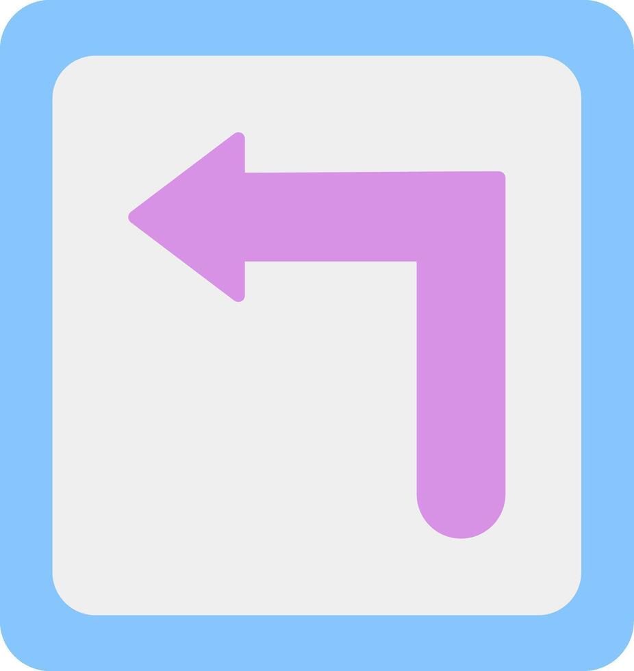 Turn Left Flat Light Icon vector