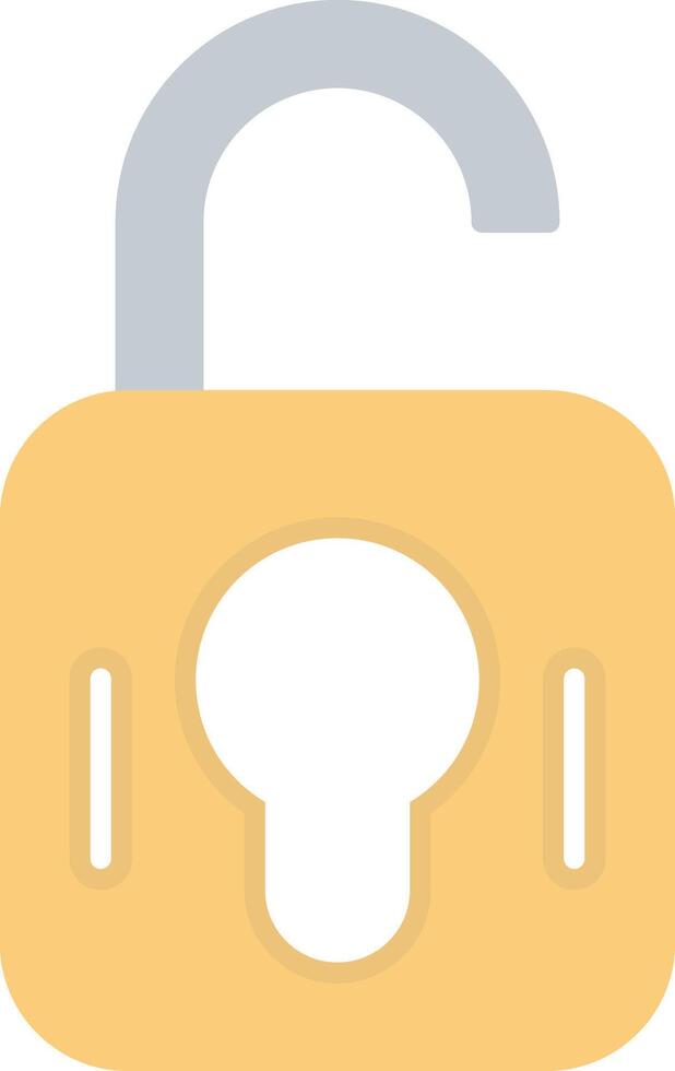 Unlock Flat Light Icon vector