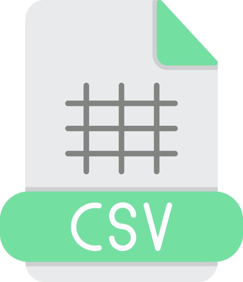 csv plano ligero icono vector