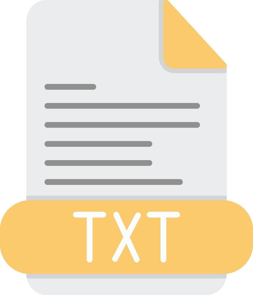 TXT plano ligero icono vector