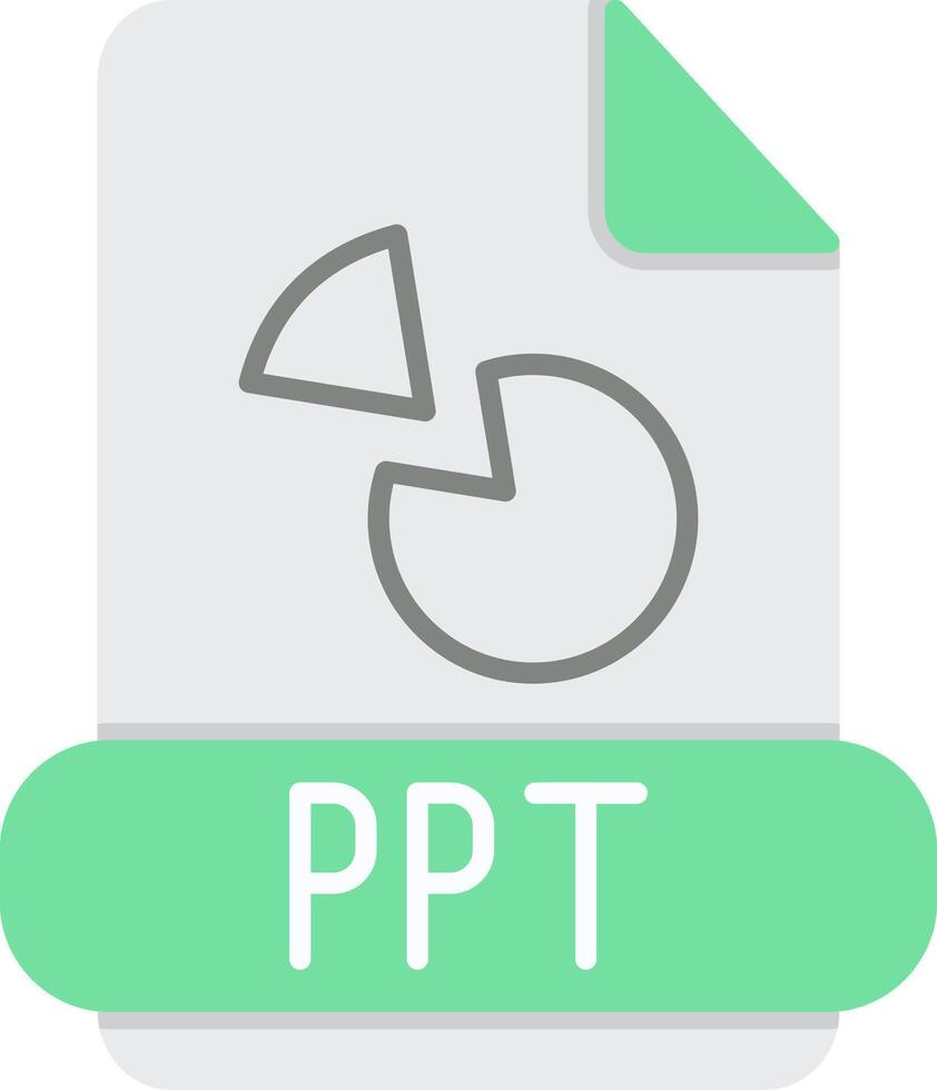 ppt plano ligero icono vector