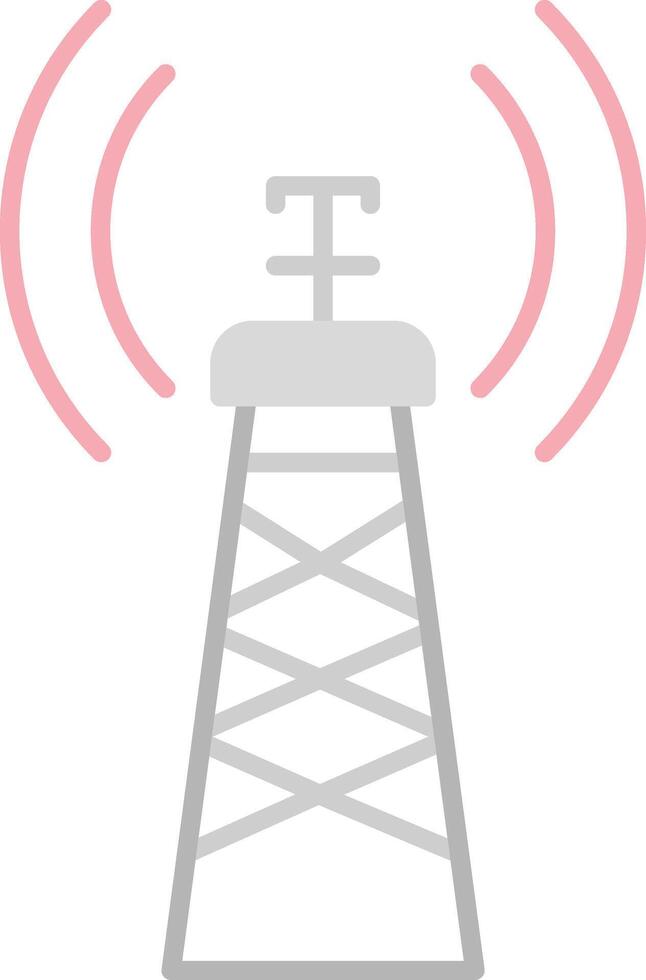 señal torre plano ligero icono vector