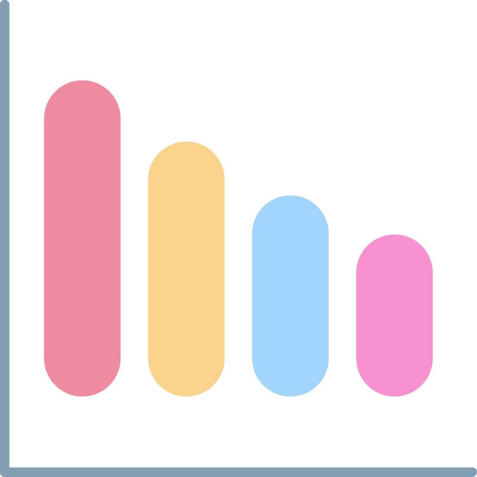 Bar Chart Flat Light Icon vector