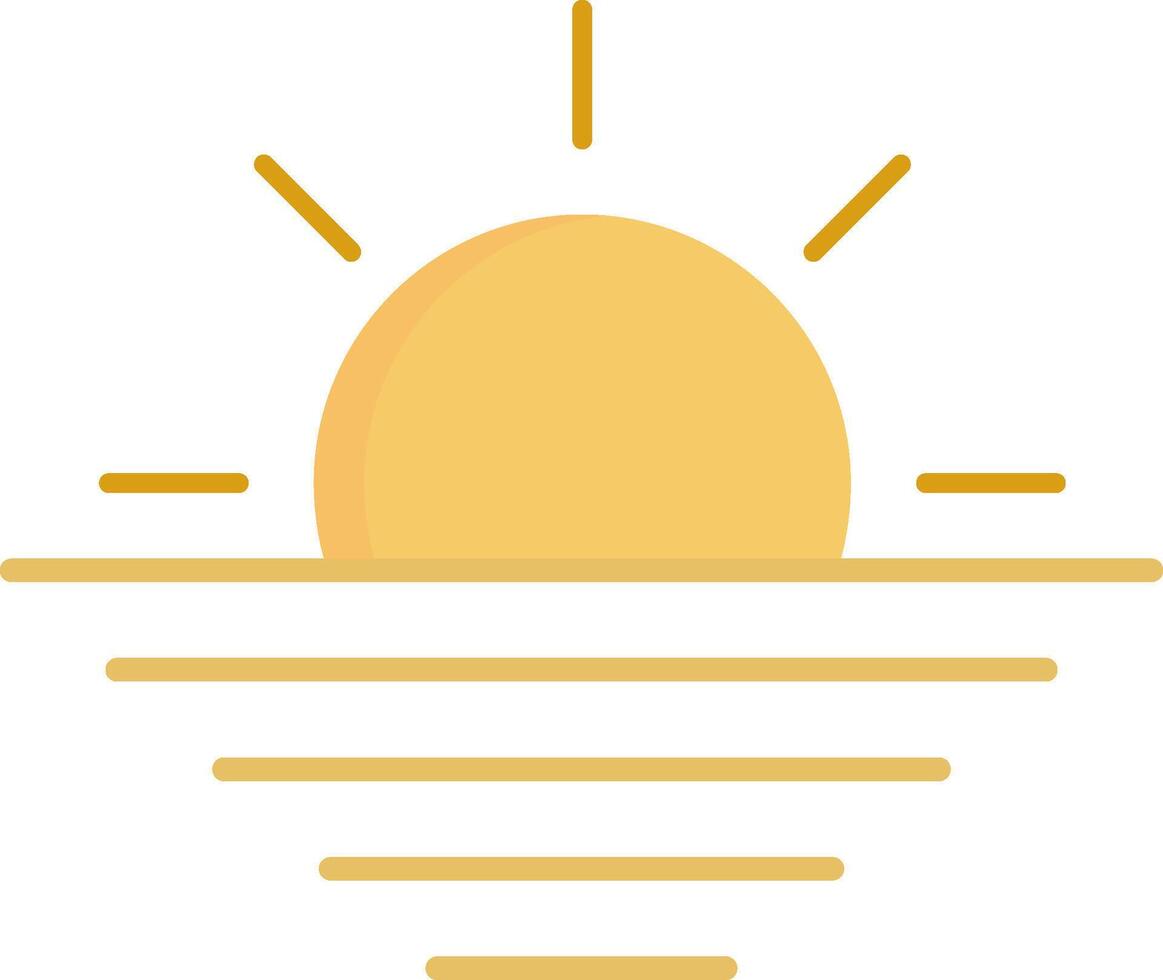 puesta de sol plano ligero icono vector