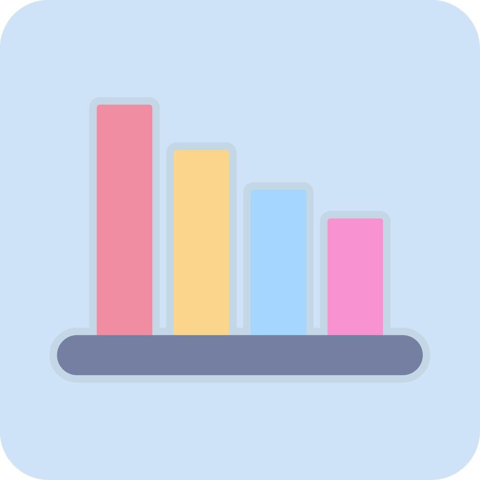 Bar Chart Flat Light Icon vector