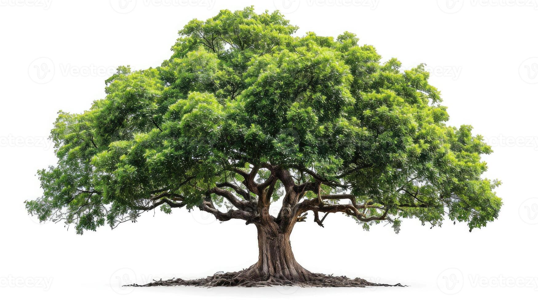 AI generated big tree isolate on white background photo