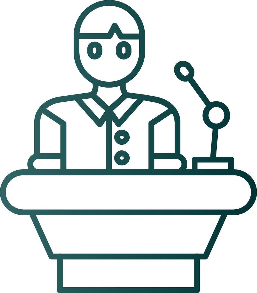 Lecturer Line Gradient Green Icon vector