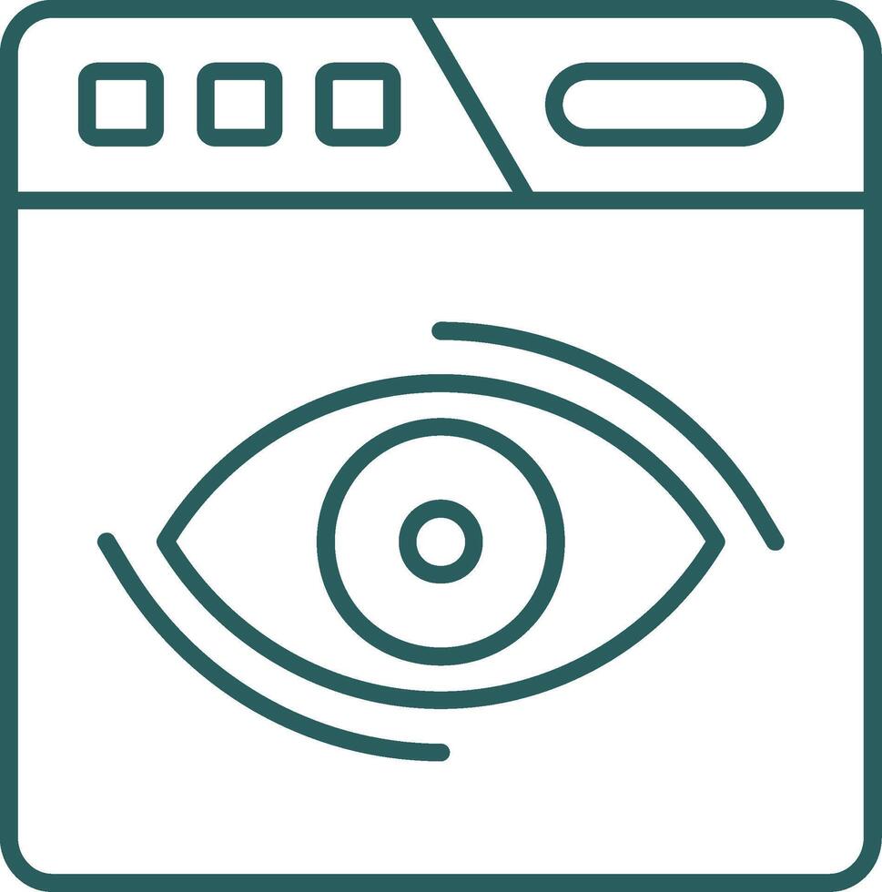 Views Line Gradient Green Icon vector