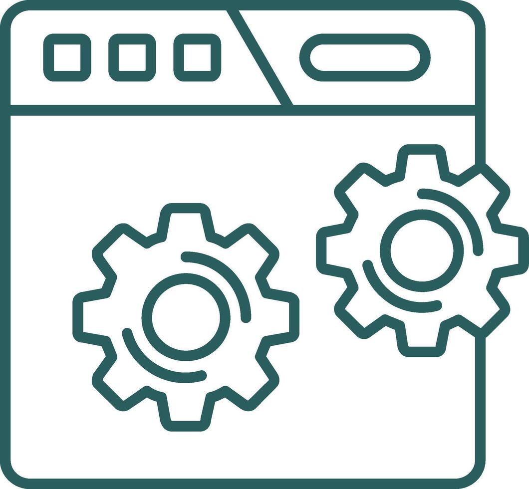 Web setting Line Gradient Green Icon vector