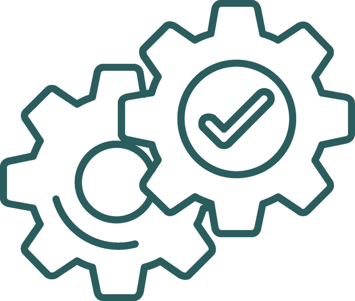 Setting Line Gradient Green Icon vector