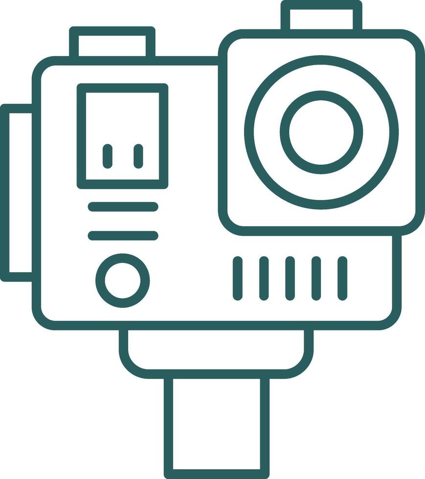 Action camera Line Gradient Green Icon vector