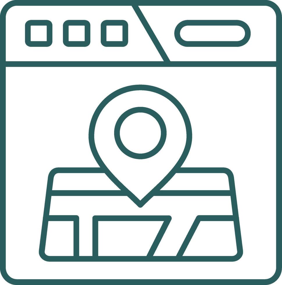 Location Line Gradient Green Icon vector