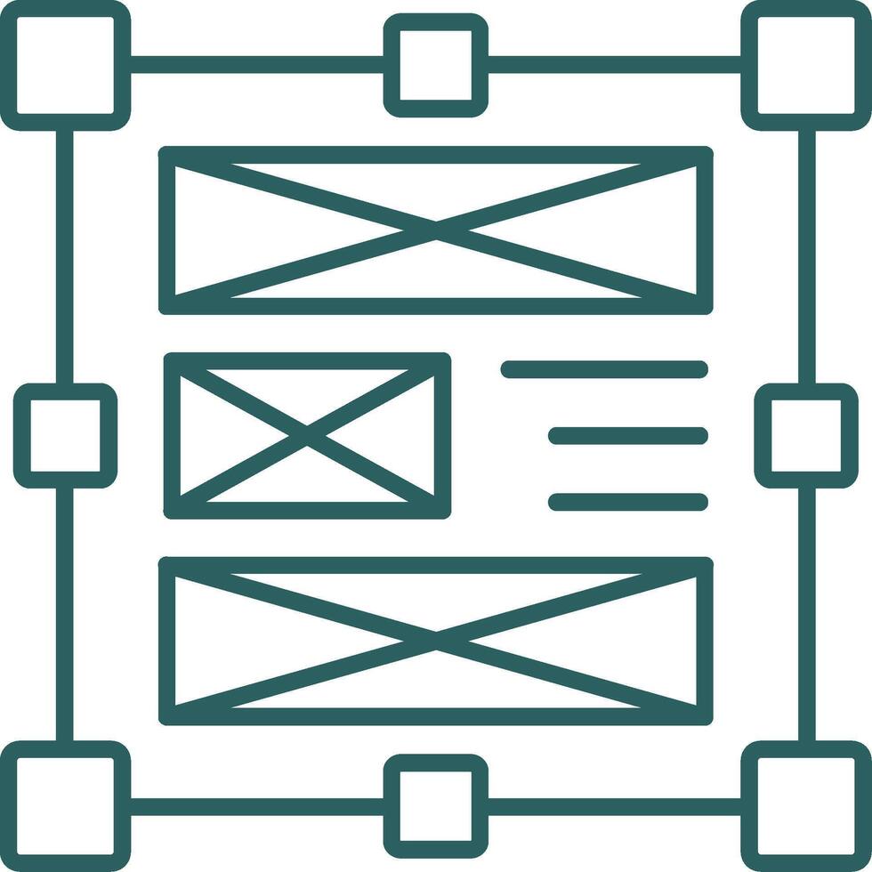 Layout Line Gradient Green Icon vector