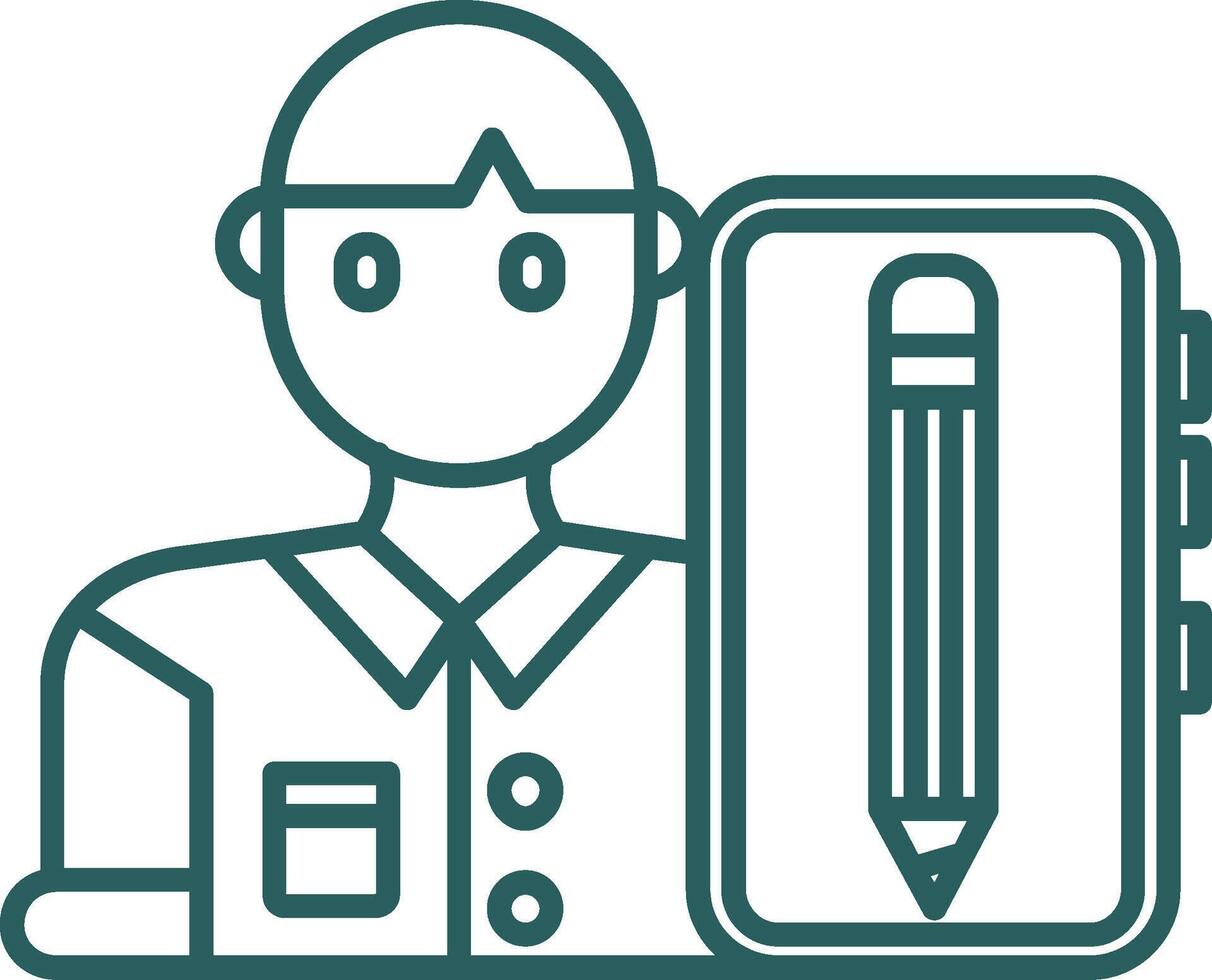 Blogger Line Gradient Green Icon vector