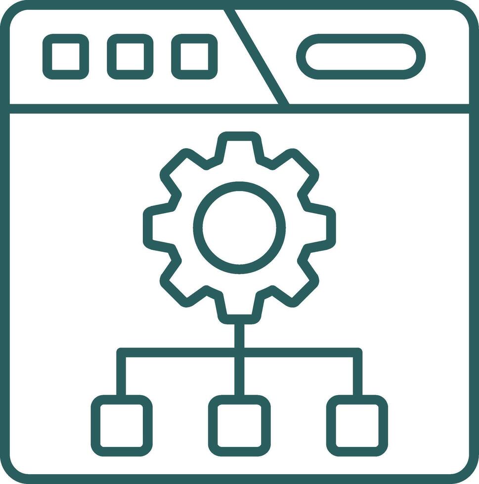 Setting Line Gradient Green Icon vector