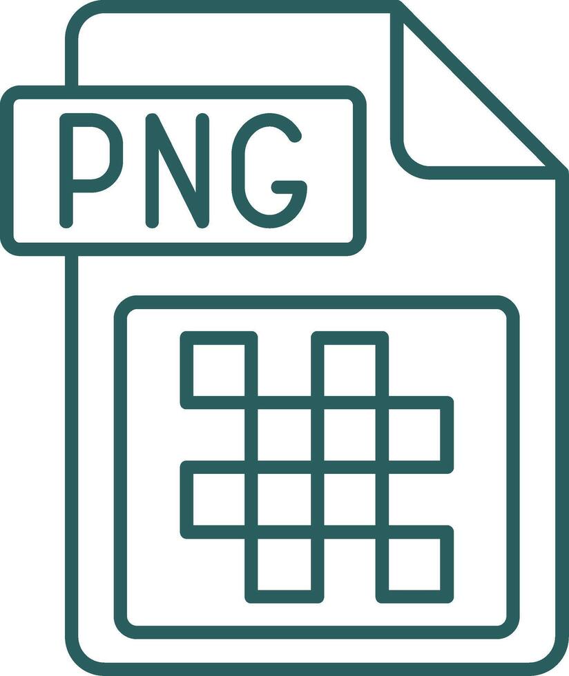 Png file format Line Gradient Green Icon vector