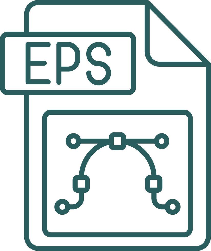 Eps file format Line Gradient Green Icon vector