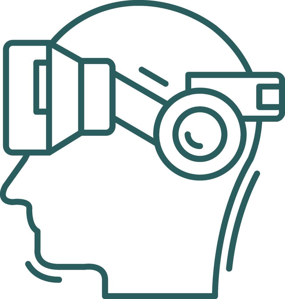 Vr glasses Line Gradient Green Icon vector