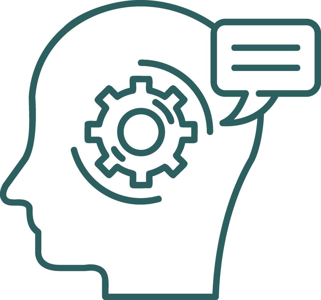 Thinking Line Gradient Green Icon vector