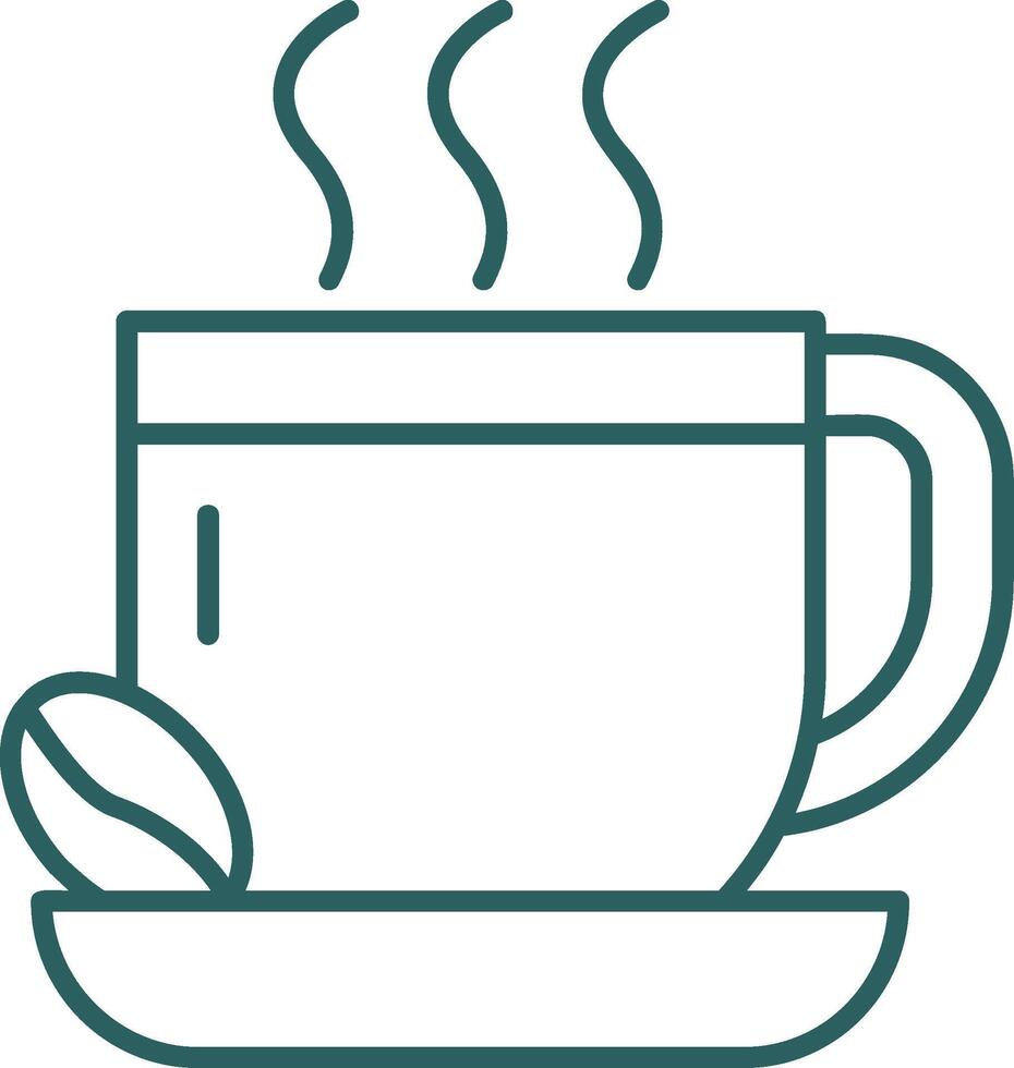Coffee Line Gradient Green Icon vector