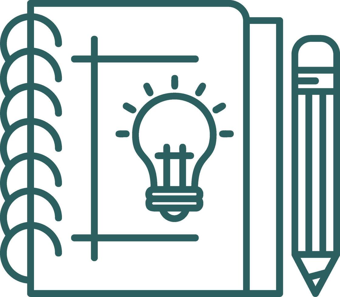 Sketchbook Line Gradient Green Icon vector