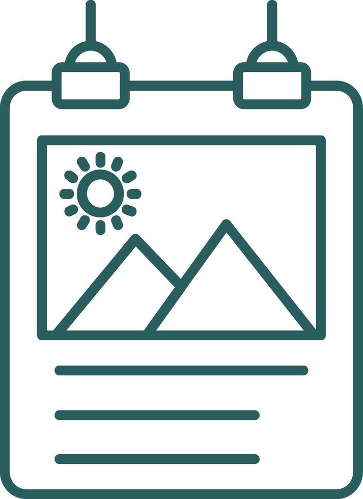 Poster Line Gradient Green Icon vector