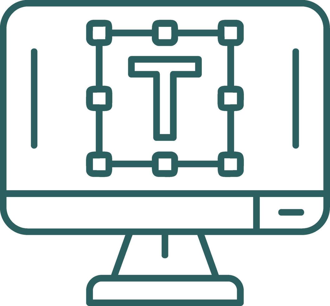 Text editor Line Gradient Green Icon vector
