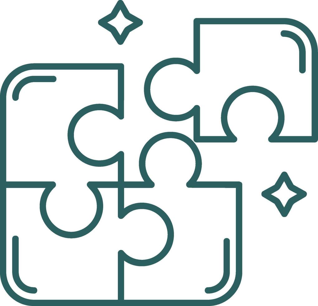 Puzzle Line Gradient Green Icon vector