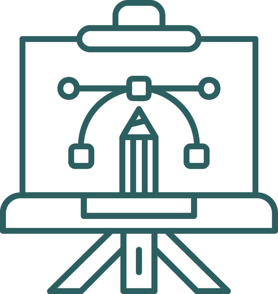 Canvas Line Gradient Green Icon vector