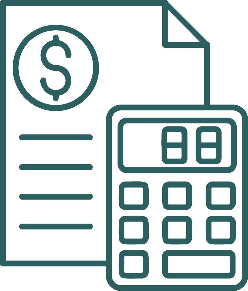 Calculator Line Gradient Green Icon vector