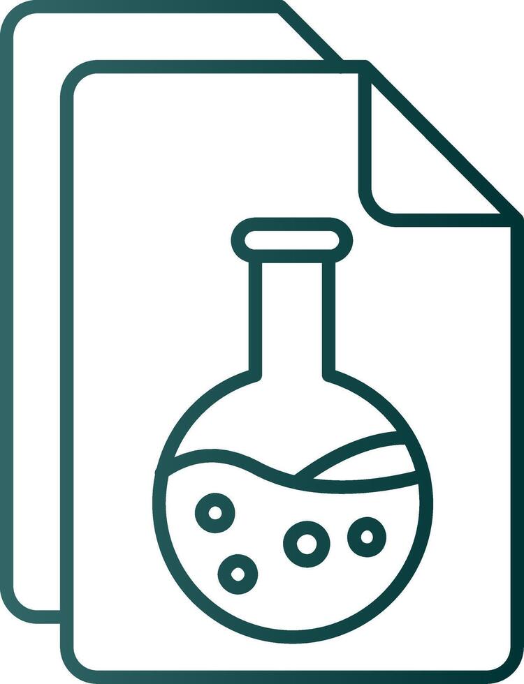 Document Line Gradient Green Icon vector