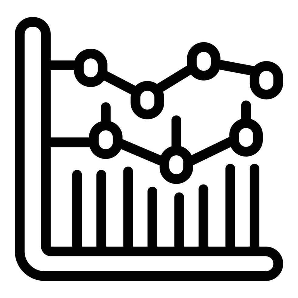 Graph financial icon outline vector. Learning dark vector