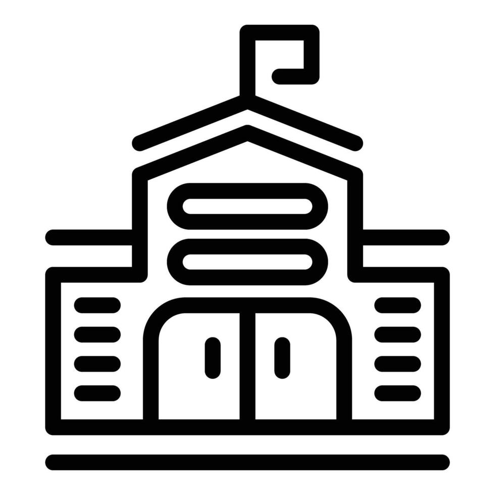 Trade school building icon outline vector. Training digital vector