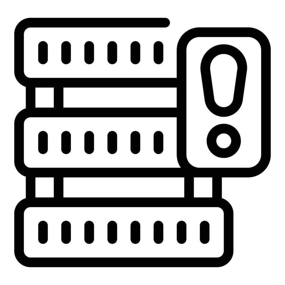 Server data loss icon outline vector. Erase system vector