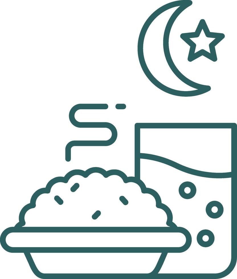Iftar Line Gradient Green Icon vector