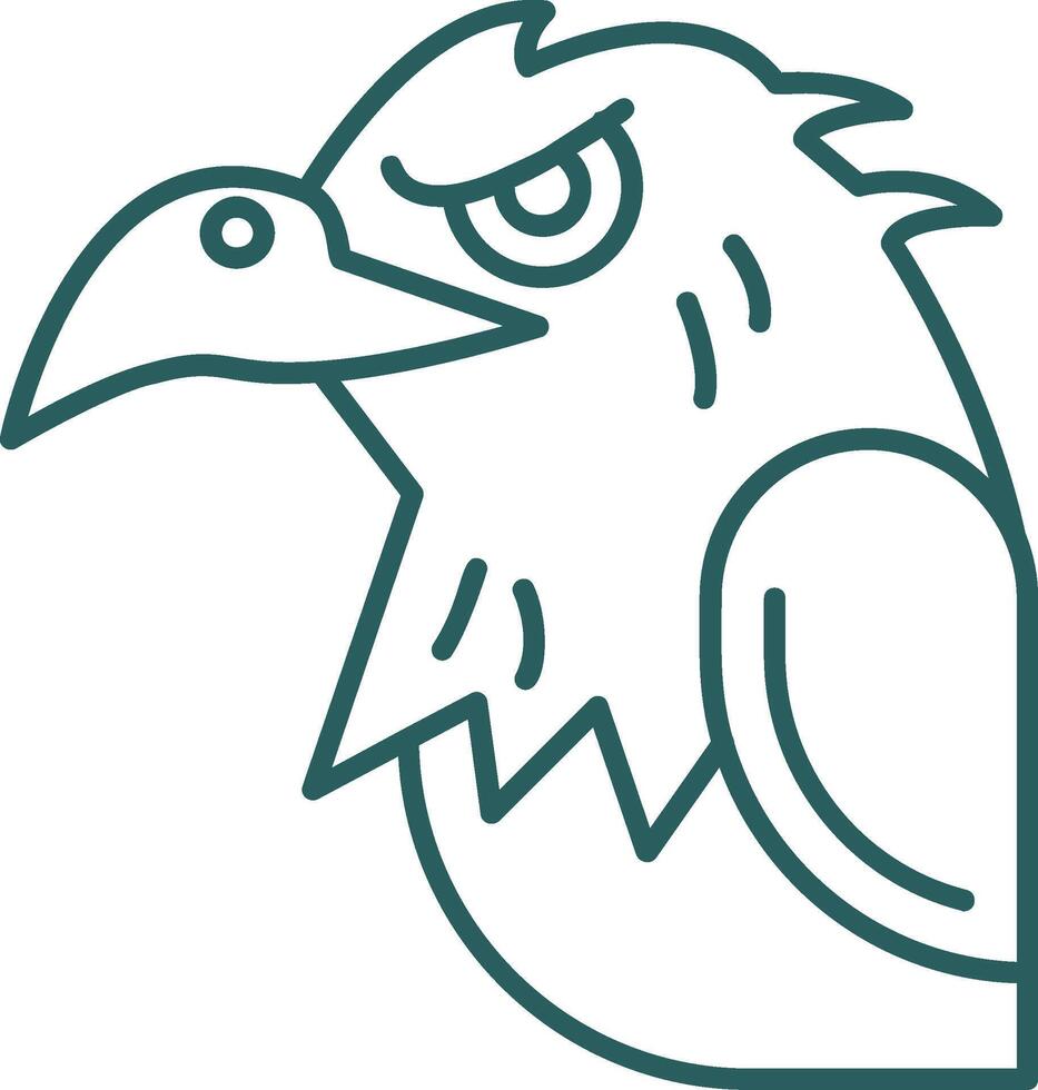 Eagle Line Gradient Green Icon vector