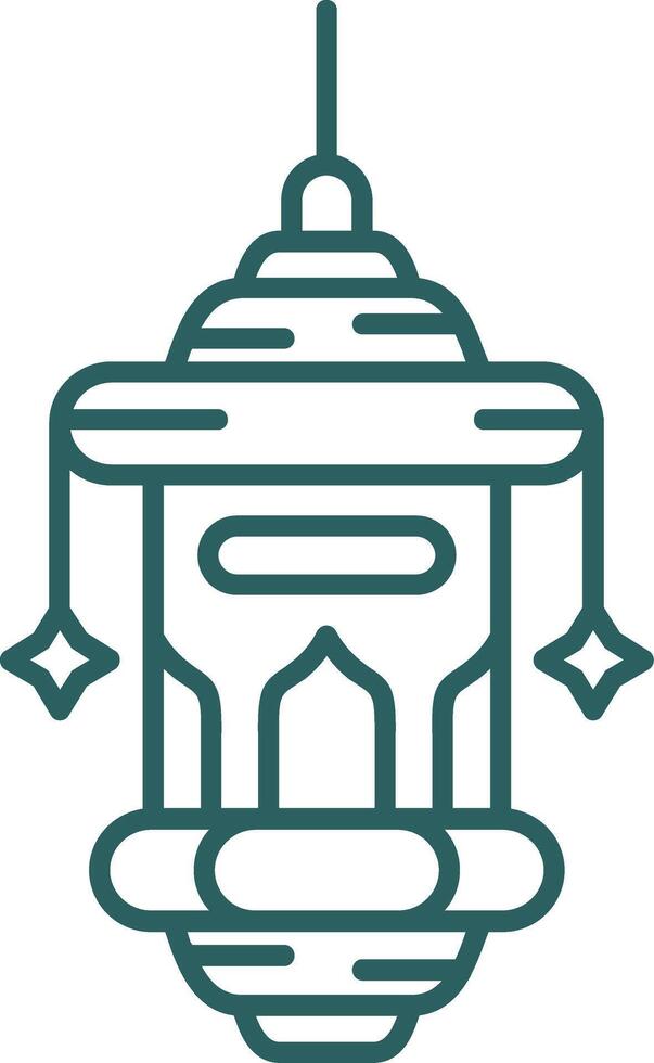 Oil lamp Line Gradient Green Icon vector