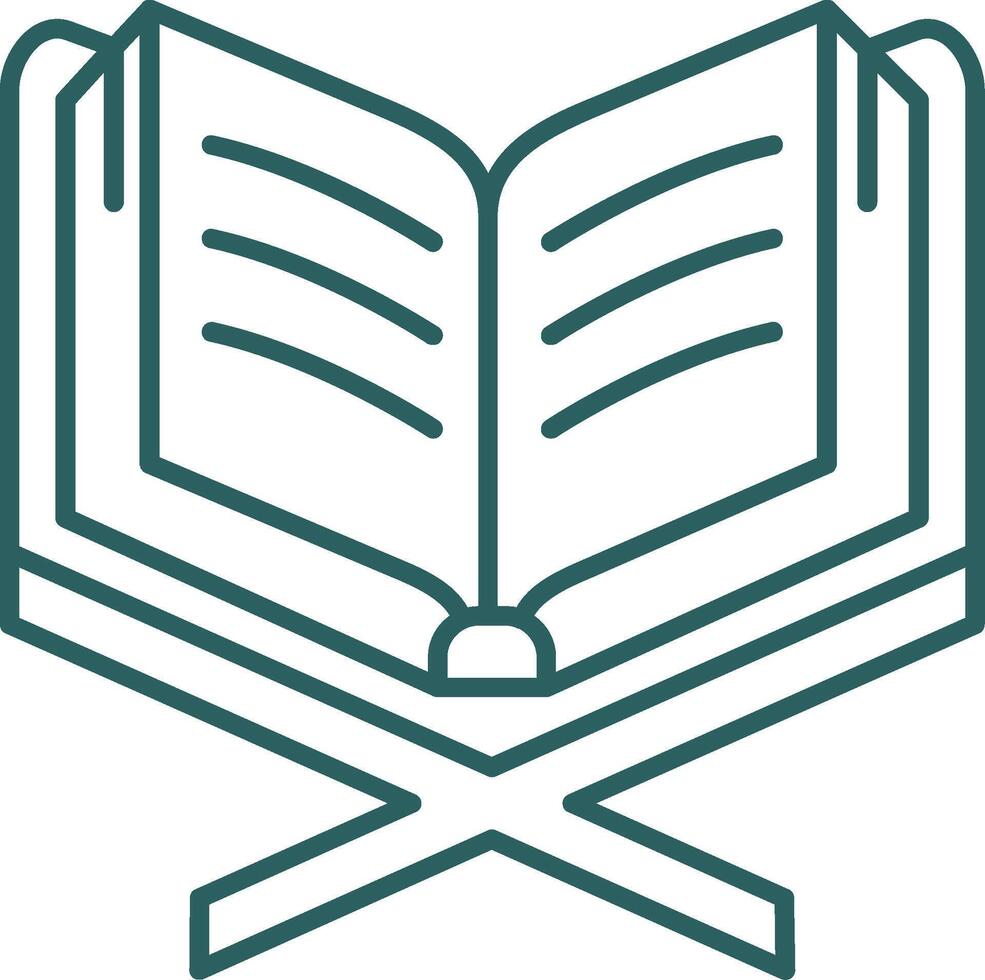 Read Line Gradient Green Icon vector