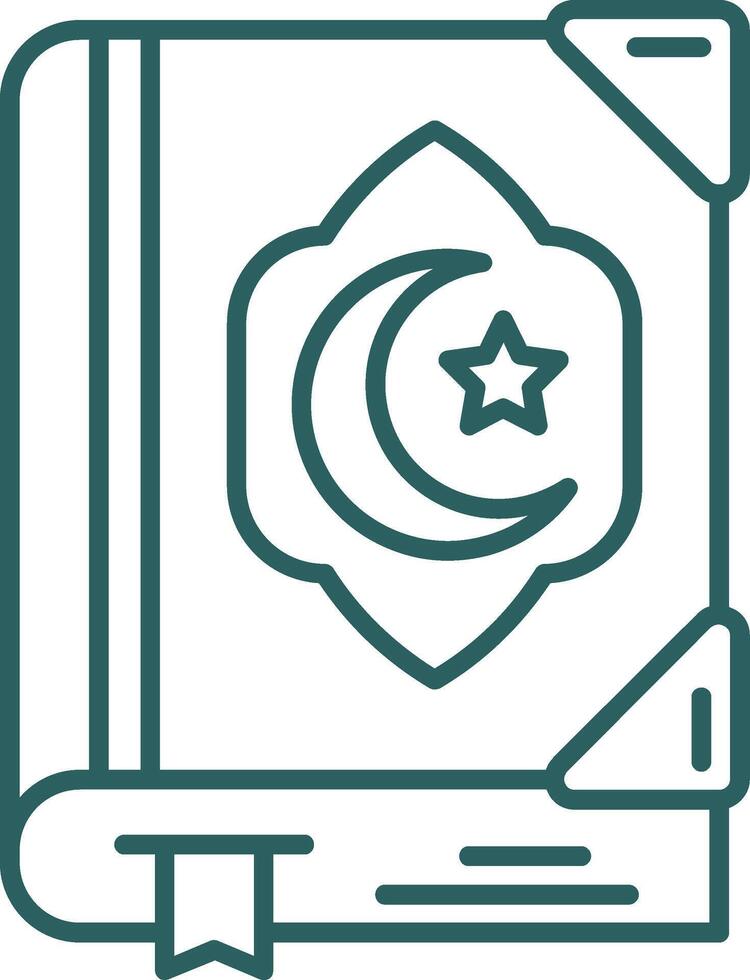 Quran Line Gradient Green Icon vector