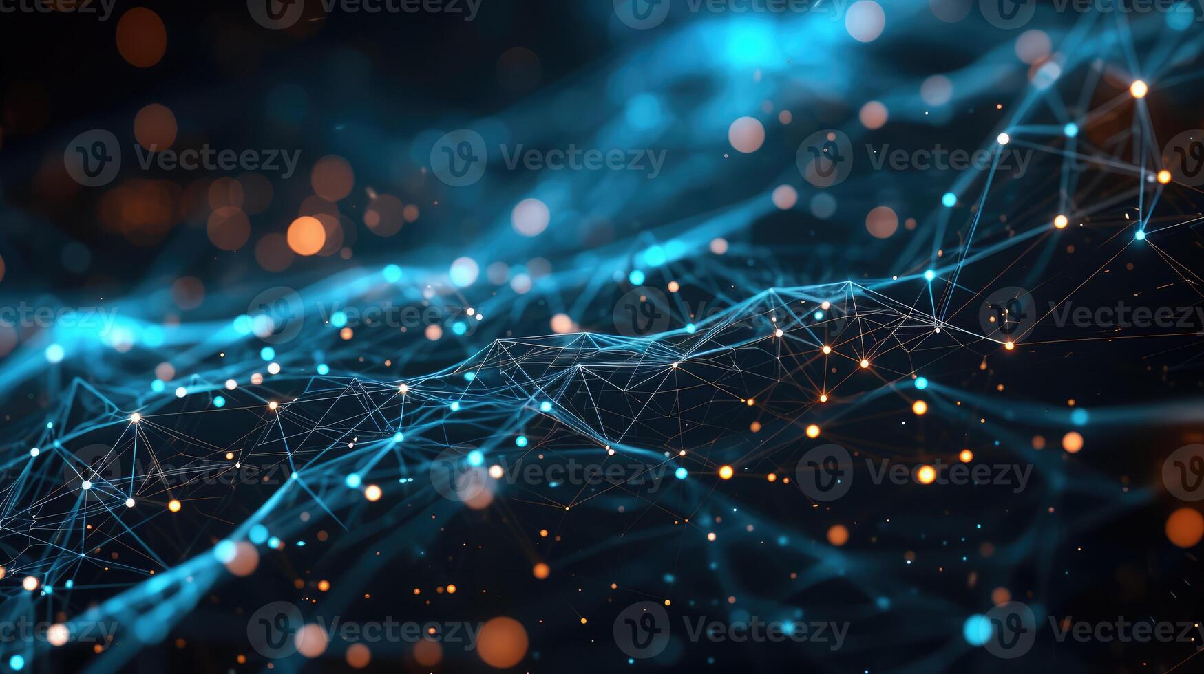 AI generated Abstract Technology Network Background Illustration photo