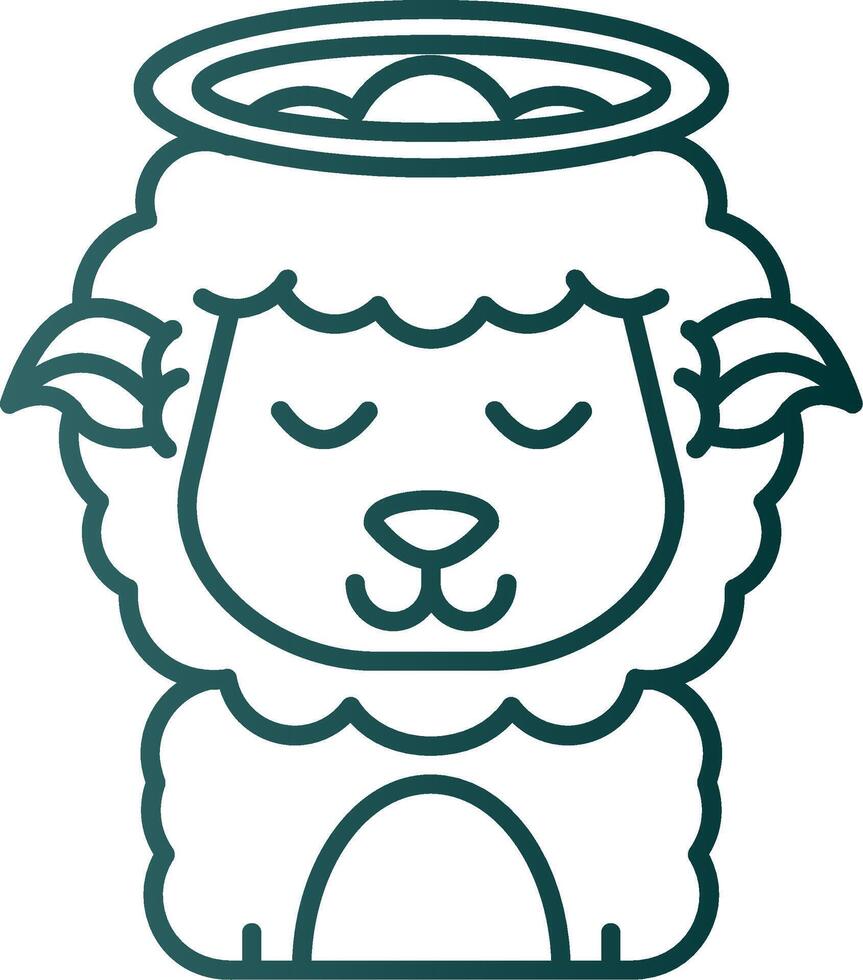 Angel Line Gradient Green Icon vector