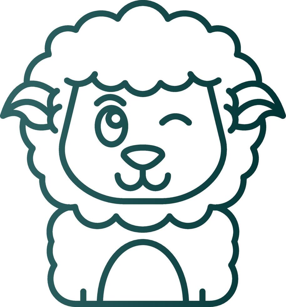 Wink Line Gradient Green Icon vector