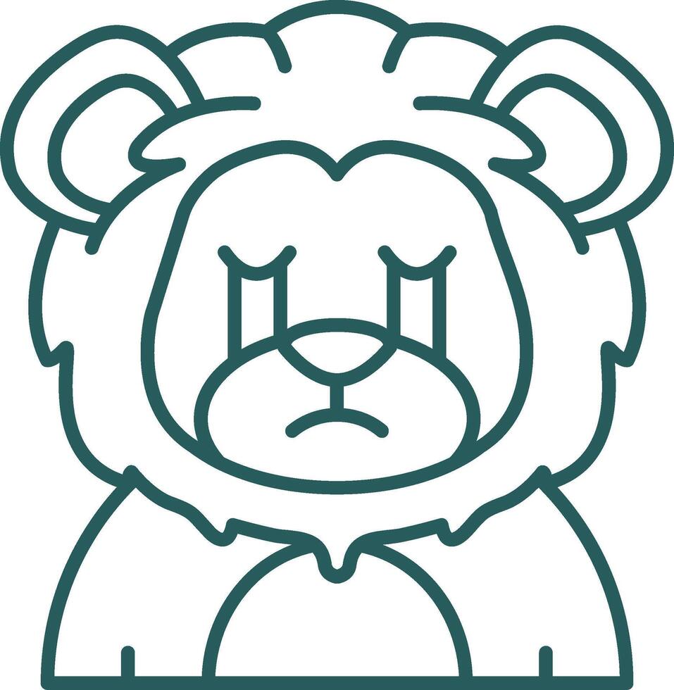 Cry Line Gradient Green Icon vector