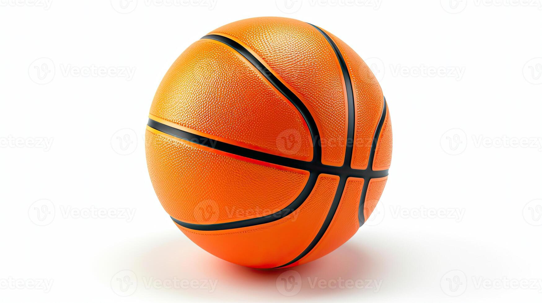 ai generado nuevo naranja baloncesto pelota aislado en blanco foto