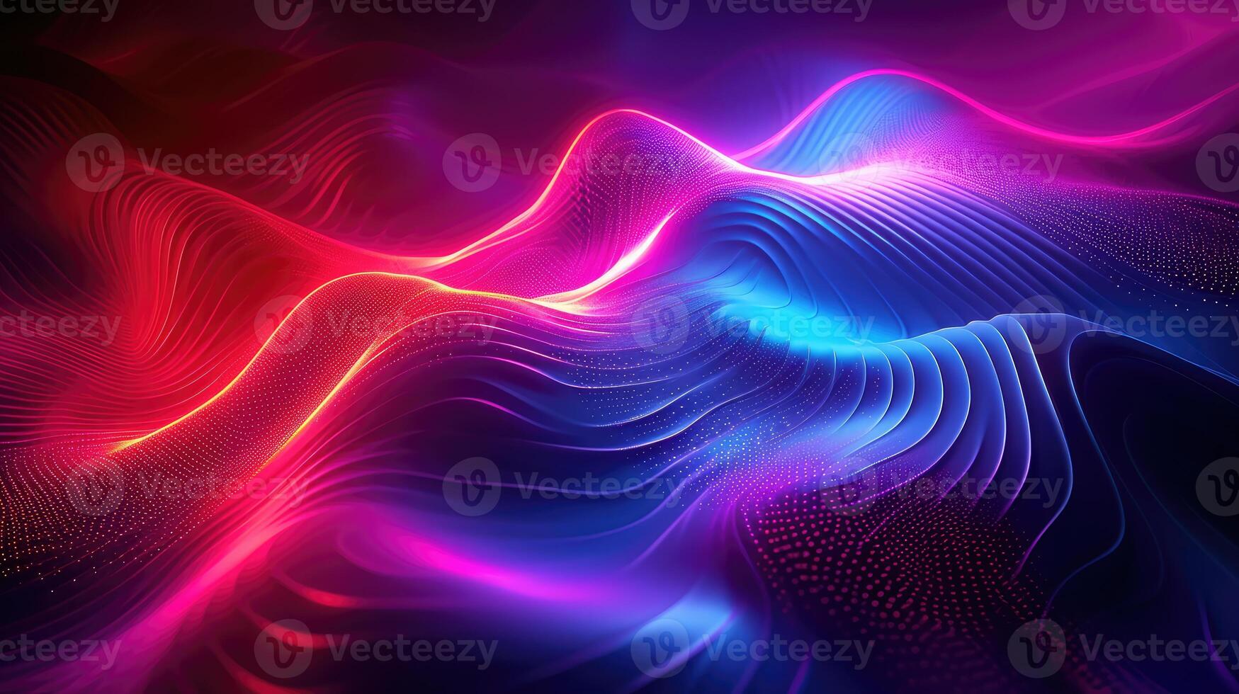 AI generated perfect shape, aesthetic, colorful background with abstract shape glowing in ultraviolet spectrum, curvy neon lines, Futuristic energy concept photo
