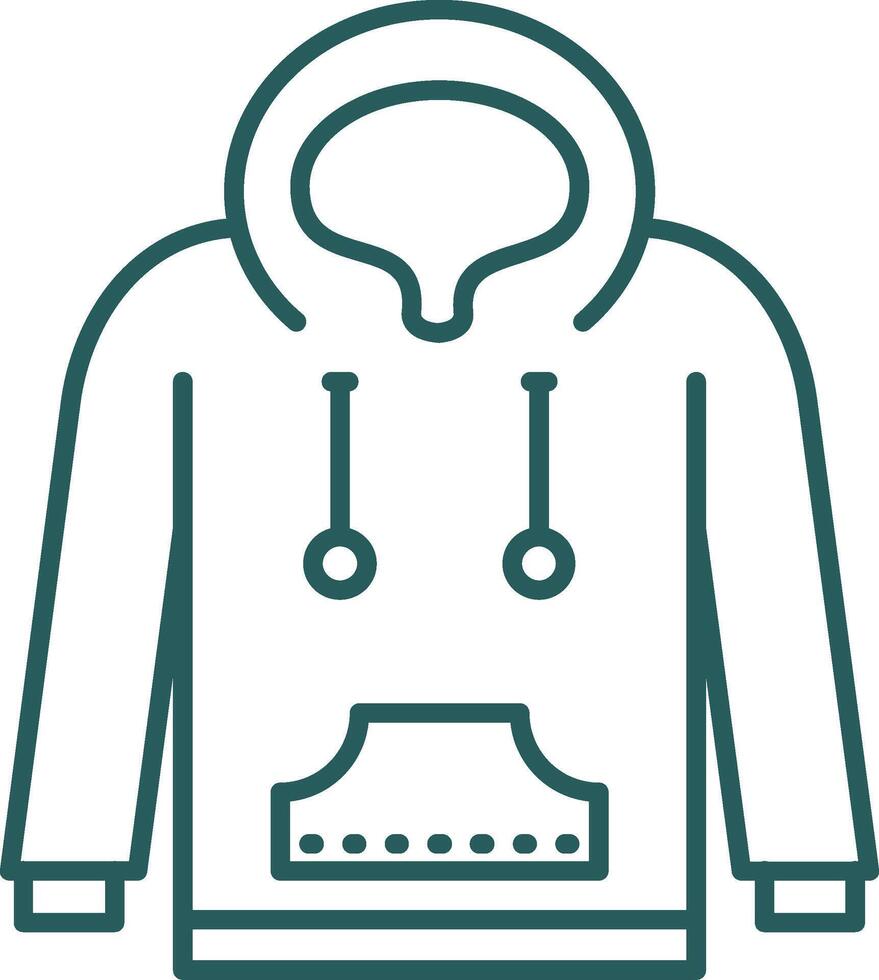 Hoodie Line Gradient Green Icon vector