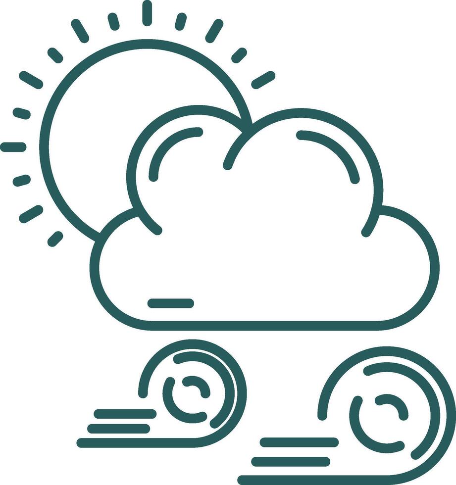 Weather Line Gradient Green Icon vector