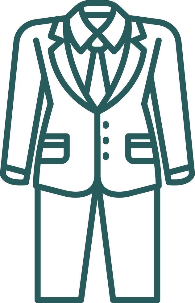 traje línea degradado verde icono vector