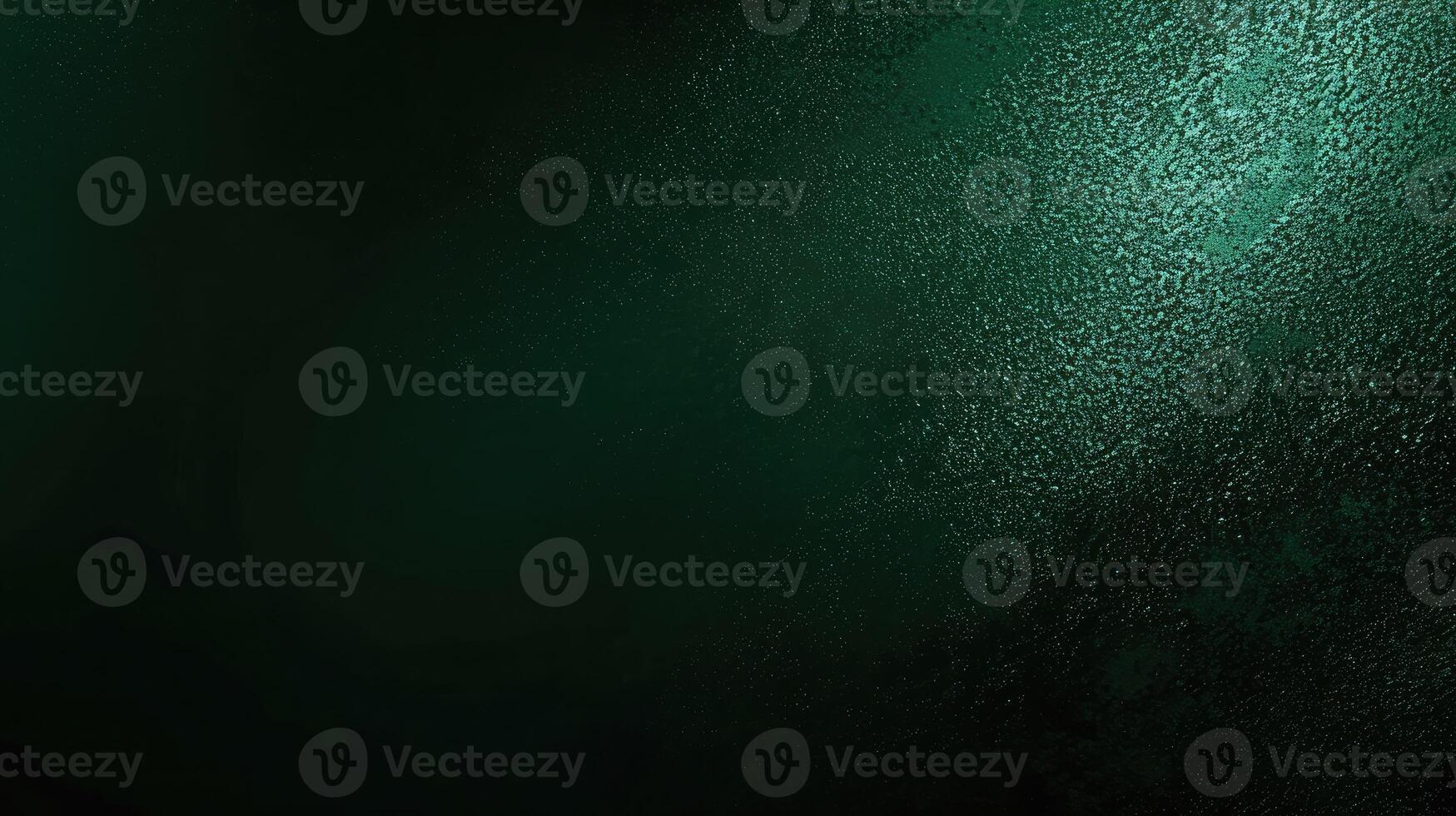 AI generated Dark green color gradient grainy background, illuminated spot on black, noise texture effect, wide banner size. photo